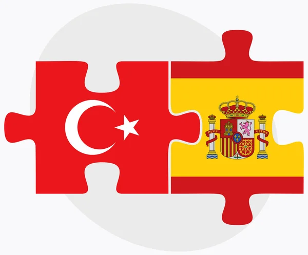 Banderas de Turquía y España — Archivo Imágenes Vectoriales