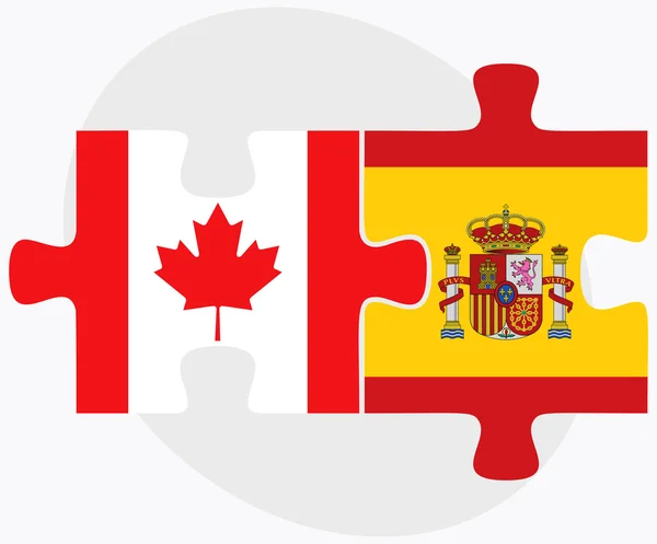 Banderas de España y Canadá — Archivo Imágenes Vectoriales