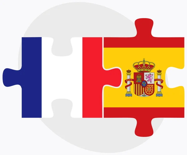 法国和西班牙国旗 — 图库矢量图片