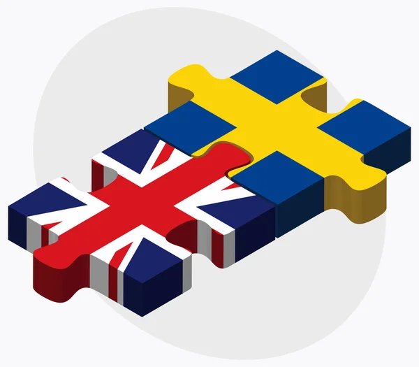 İngiltere ve İsveç bayrakları — Stok Vektör