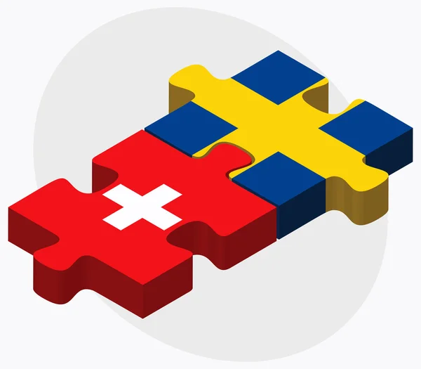 Szwajcarii i Szwecji flagi — Wektor stockowy