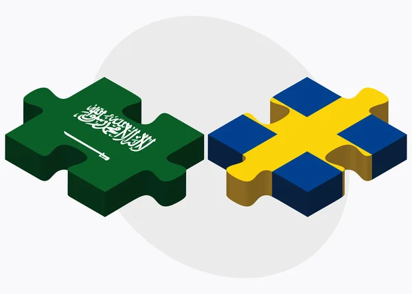 沙特阿拉伯和瑞典国旗 — 图库矢量图片