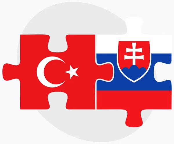 Türkiye ve Slovakya bayrakları — Stok Vektör