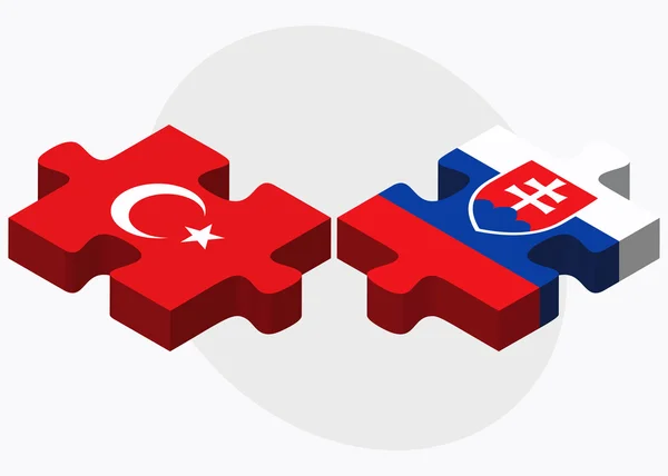 Turecko a Slovenské vlajky — Stockový vektor