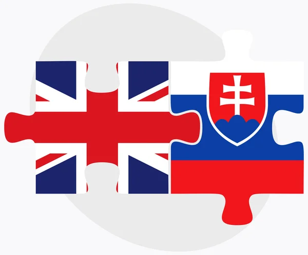 United Kingdom and Slovakia Flags — Stock Vector