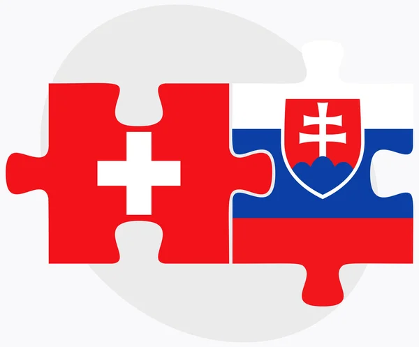 Drapeaux Suisse et Slovaquie — Image vectorielle