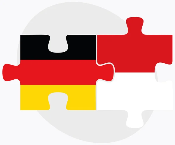 Germany and Monaco Flags — Stock Vector