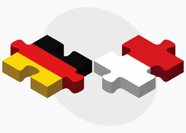 Duitsland en Monaco vlaggen — Stockvector