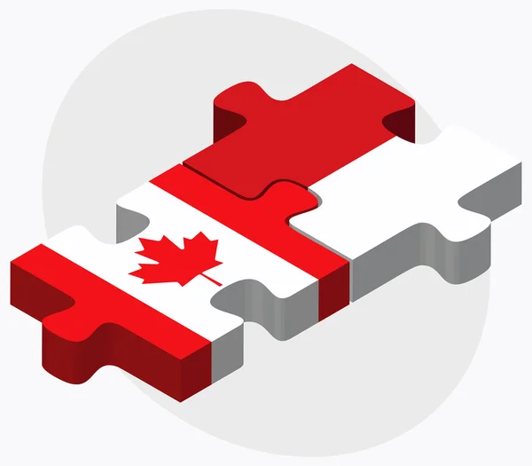 加拿大和摩纳哥国旗 — 图库矢量图片