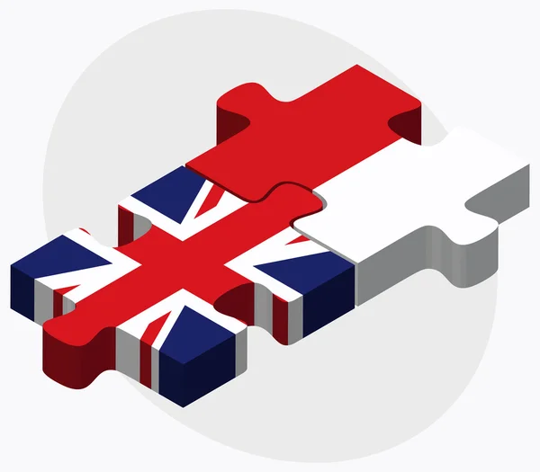 Birleşik Krallık ve Monaco bayrakları — Stok Vektör