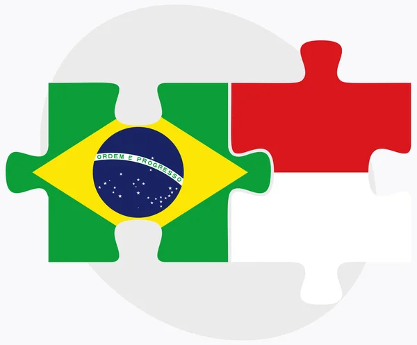 Brasilien und Monacos Flaggen — Stockvektor