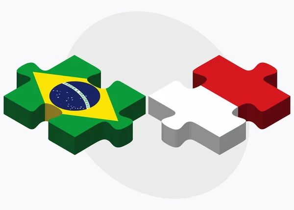 Banderas de Brasil y Mónaco — Vector de stock