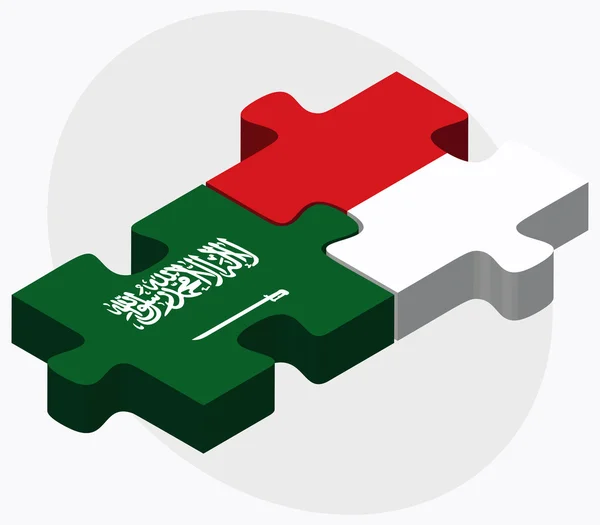 Suudi Arabistan ve Monaco bayrakları — Stok Vektör