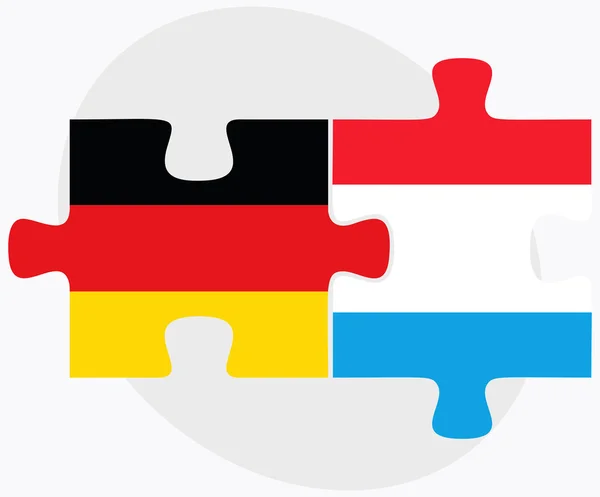 Niemcy i Luksemburg flagi — Wektor stockowy
