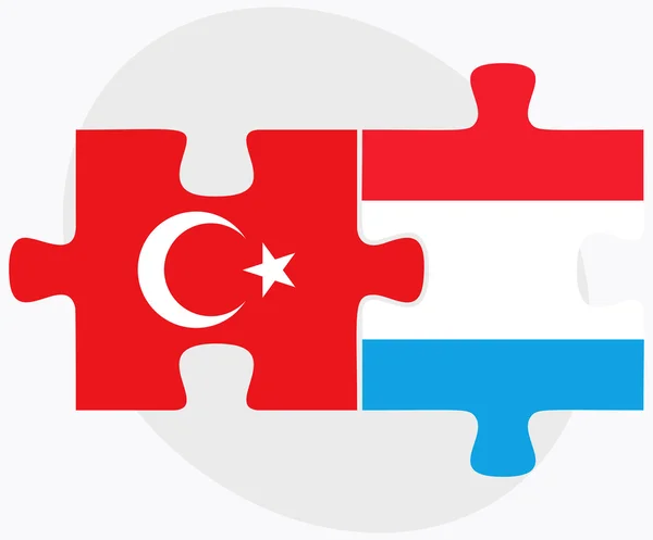 Turkije en Luxemburg vlaggen — Stockvector