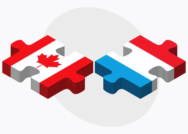 Banderas de Canadá y Luxemburgo — Vector de stock