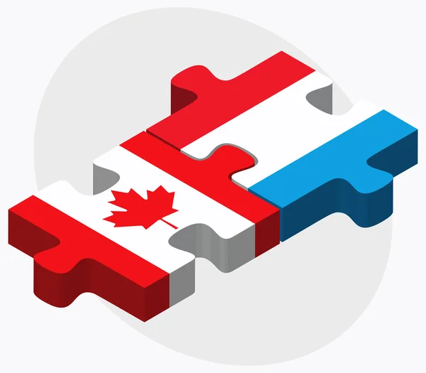 Banderas de Canadá y Luxemburgo — Vector de stock