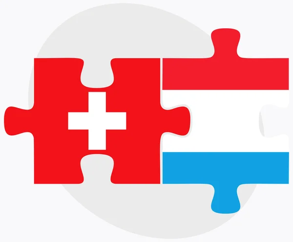 Schweiz och Luxemburg flaggor — Stock vektor