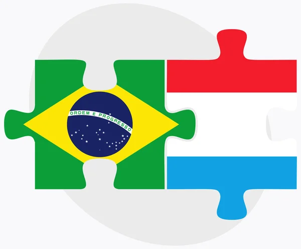 Banderas de Brasil y Luxemburgo — Vector de stock