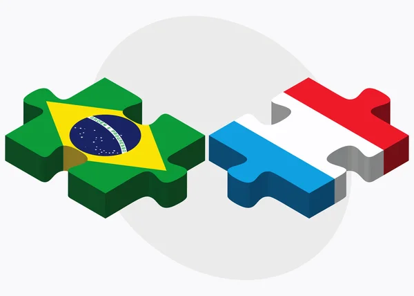 Banderas de Brasil y Luxemburgo — Vector de stock