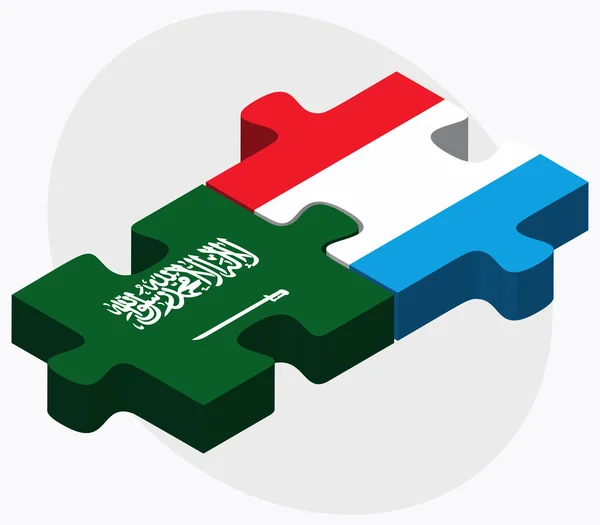 Arabie saoudite et Drapeaux du Luxembourg — Image vectorielle