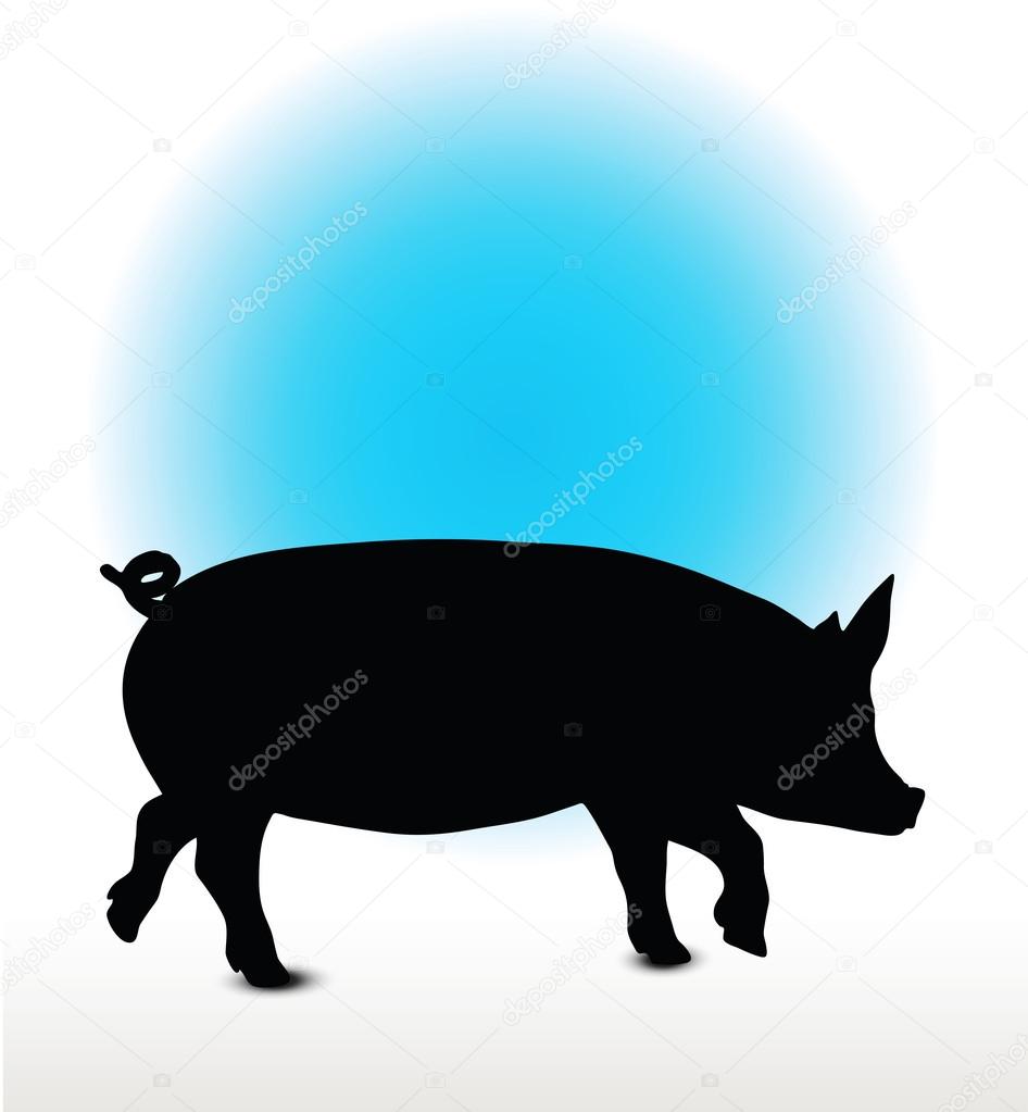 pig silhouette Vector Image