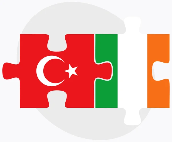 Turkiet och Irland flaggor — Stock vektor