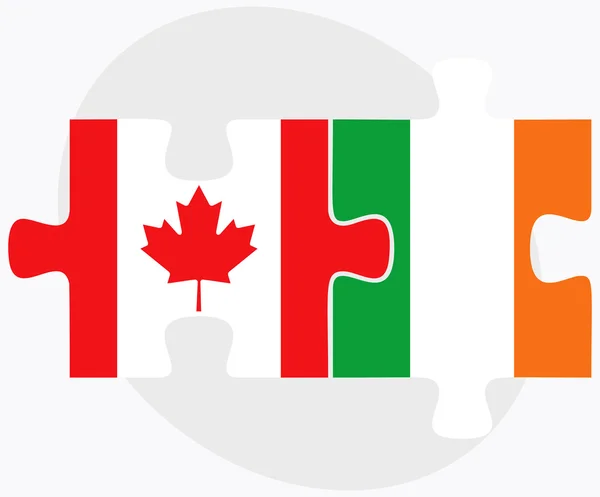Canada en Ierland vlaggen — Stockvector