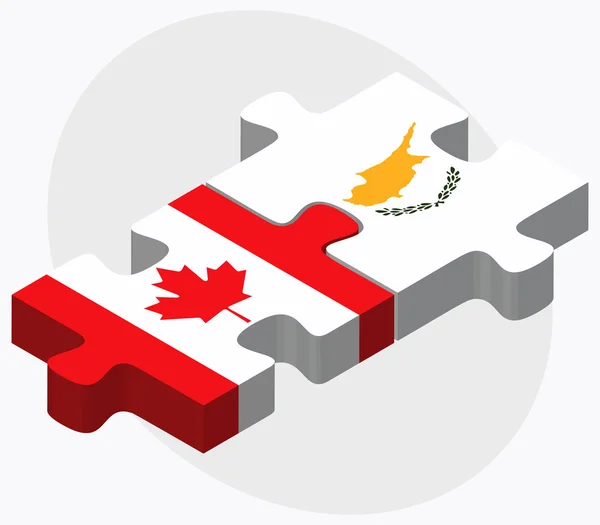 Banderas de Canadá y la República de Chipre — Vector de stock