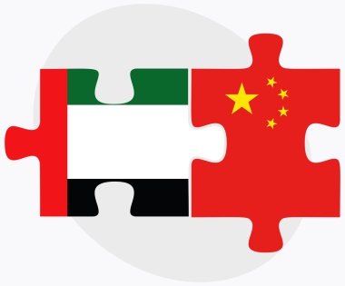 Birleşik Arap Emirlikleri ve Çin bayrakları