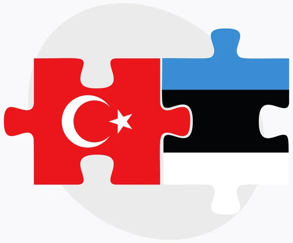 Bandiere Turchia ed Estonia — Vettoriale Stock