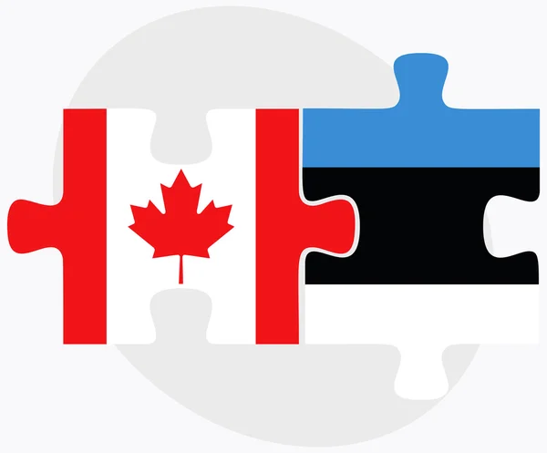 Canada and Estonia Flags — Stock Vector