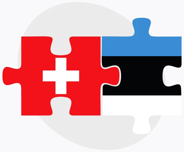 Zwitserland en Estland vlaggen — Stockvector
