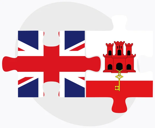Флаги Великобритании и Гибралтара — стоковый вектор