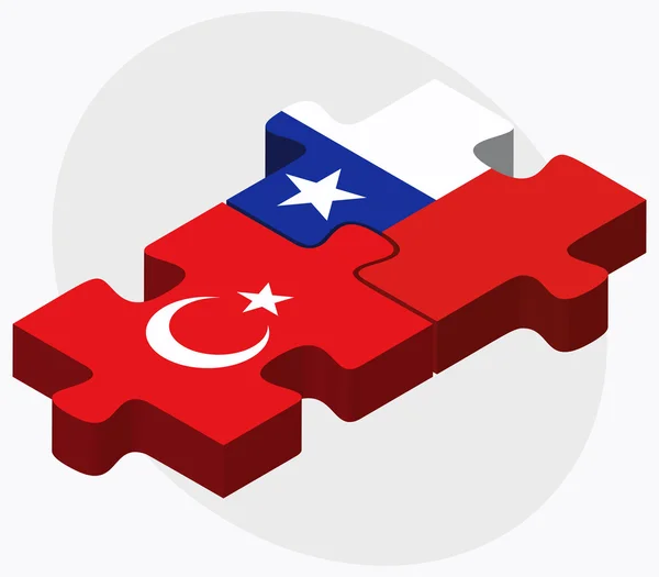 Drapeaux Turquie et Chili — Image vectorielle