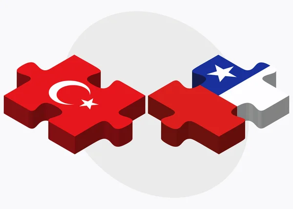 Banderas de Turquía y Chile — Archivo Imágenes Vectoriales