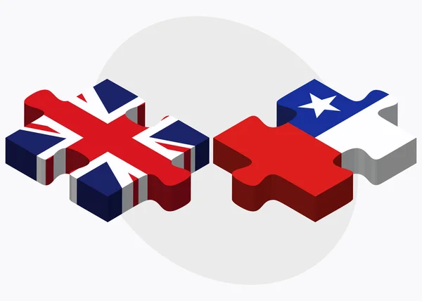 Vereinigtes Königreich und chilenische Flaggen — Stockvektor
