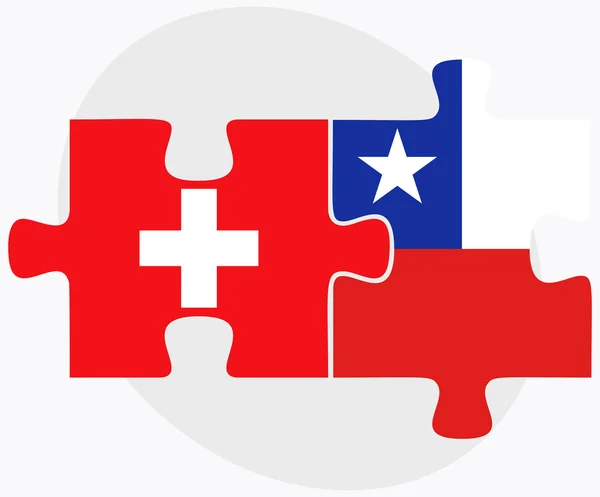 Drapeaux Suisse et Chili — Image vectorielle