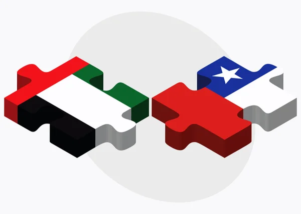 Förenade Arabemiraten och Chile flaggor — Stock vektor