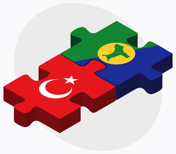 Turkey and Christmas Island Flags — Stock Vector