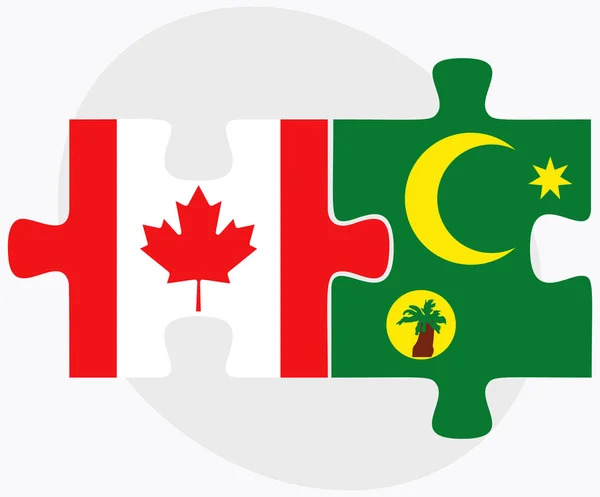 Canada and Cocos (Keeling) Islands Flags — Stock Vector