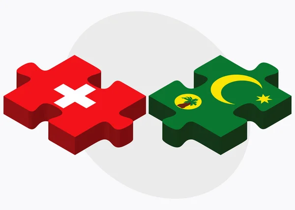 Schweiz og Cocos (Keeling) Øer Flag – Stock-vektor