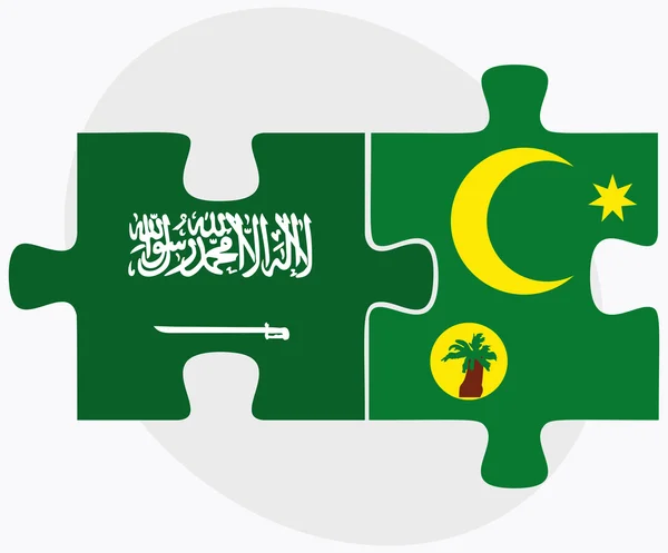 Arabie saoudite et îles Cocos (Keeling) Drapeaux — Image vectorielle