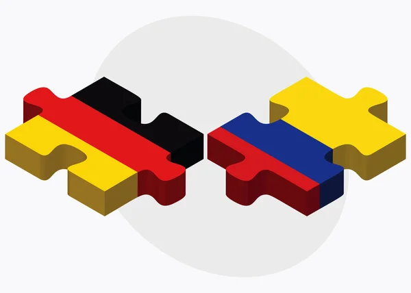 Duitsland en Colombia vlaggen — Stockvector