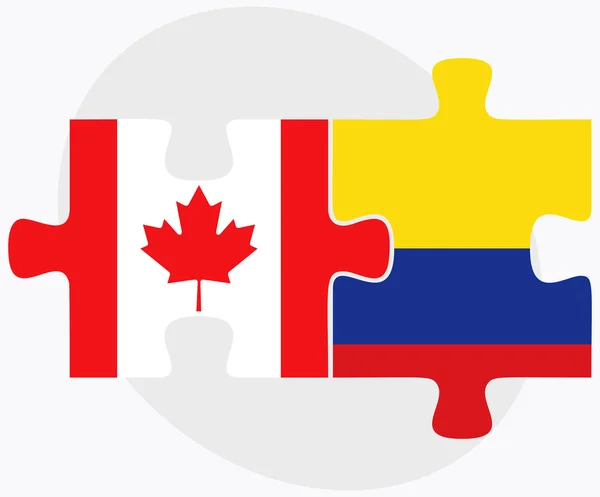 Banderas de Canadá y Colombia — Vector de stock