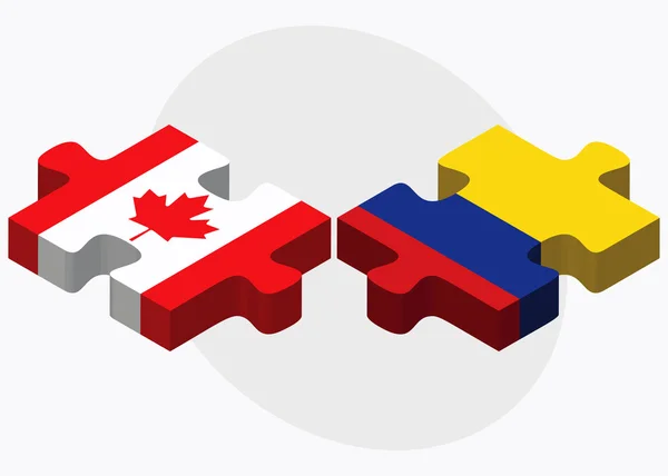 Banderas de Canadá y Colombia — Archivo Imágenes Vectoriales