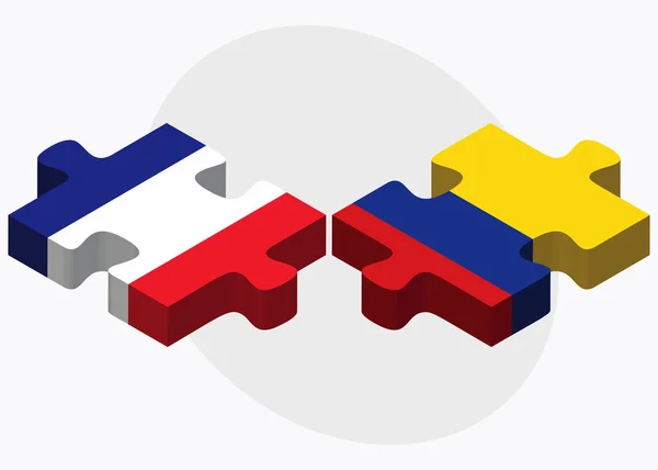 Frankrike och Colombia flaggor — Stock vektor