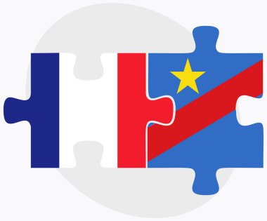 Fransa ve Demokratik Cumhuriyeti Kongo bayrakları