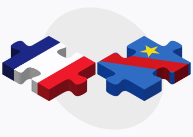 Fransa ve Demokratik Cumhuriyeti Kongo bayrakları