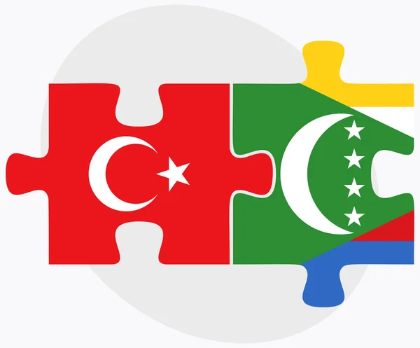 Turkije en Comoren vlaggen — Stockvector